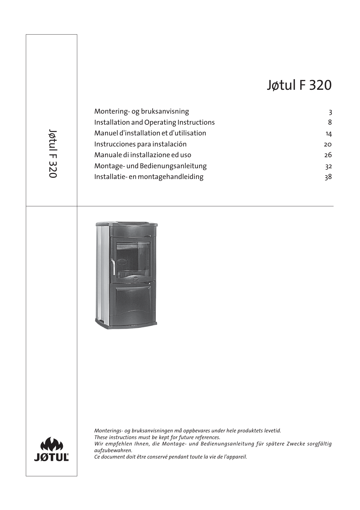 Cappa. Jøtul F 320 | Manualzz