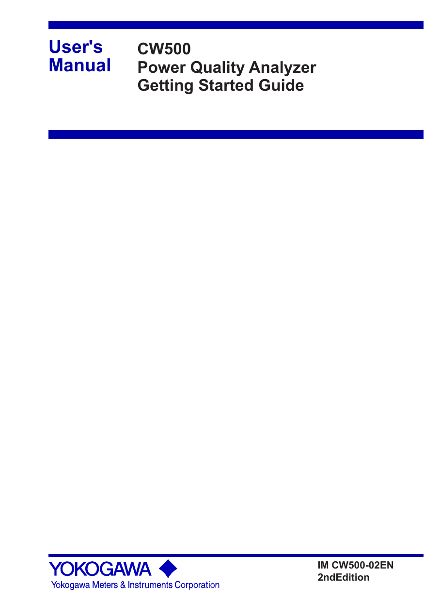 CW500 Power Quality Analyzer Getting Started Guide Manualzz