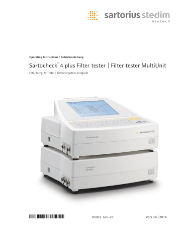 Sartocheck® 4 plus Filter tester | Filter tester MultiUnit | Manualzz