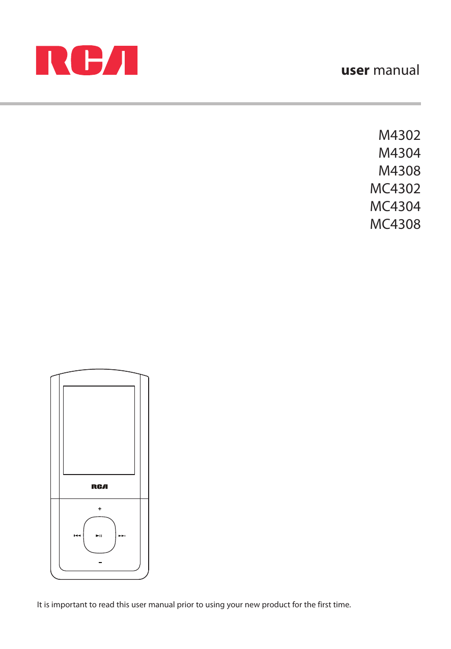 RCA M4302 MP3 Player User manual Manualzz