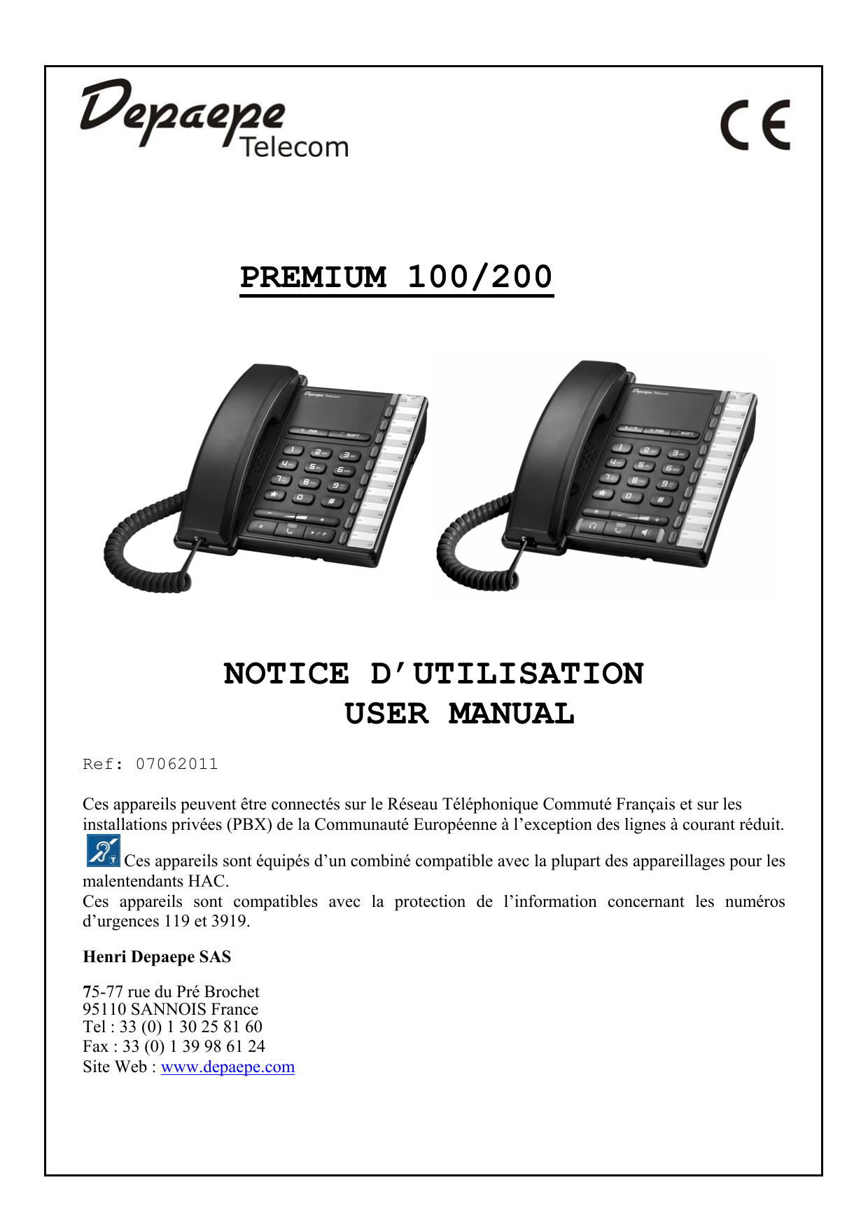 DePaepe Premium 200 Owner Manual Manualzz