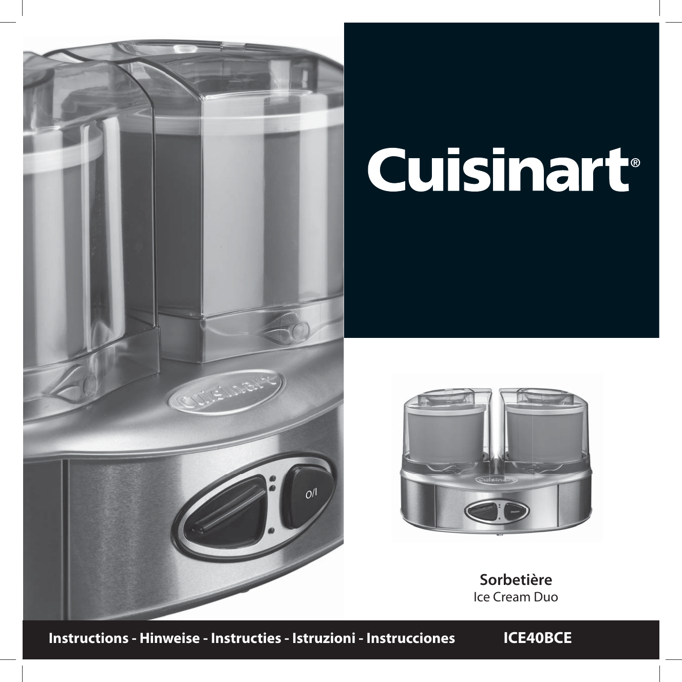 Cuisinart ICE40BCE Ice Cream Duo Owner Manual Manualzz