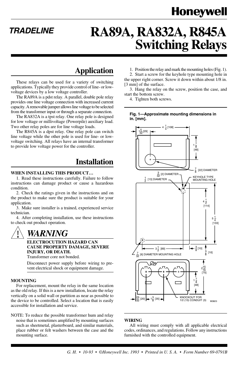 690791bra89a ra832a r845a switching relays  manualzz