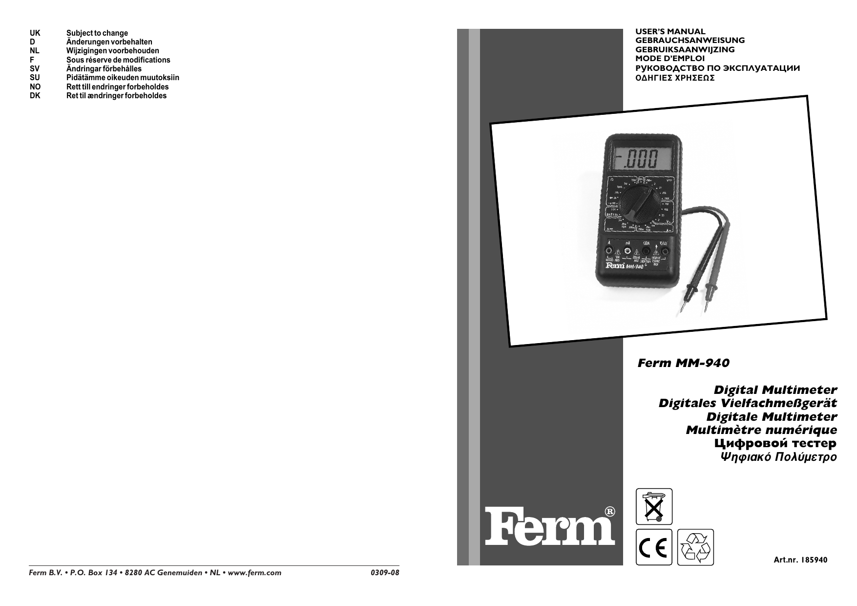 Ferm Mmm1002 User Manual Manualzz