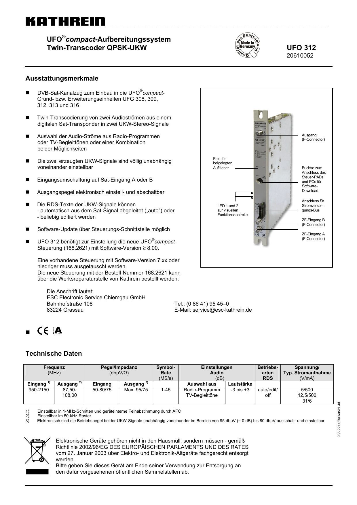 9362211b Ufocompact Aufbereitungssystem Twin Manualzz