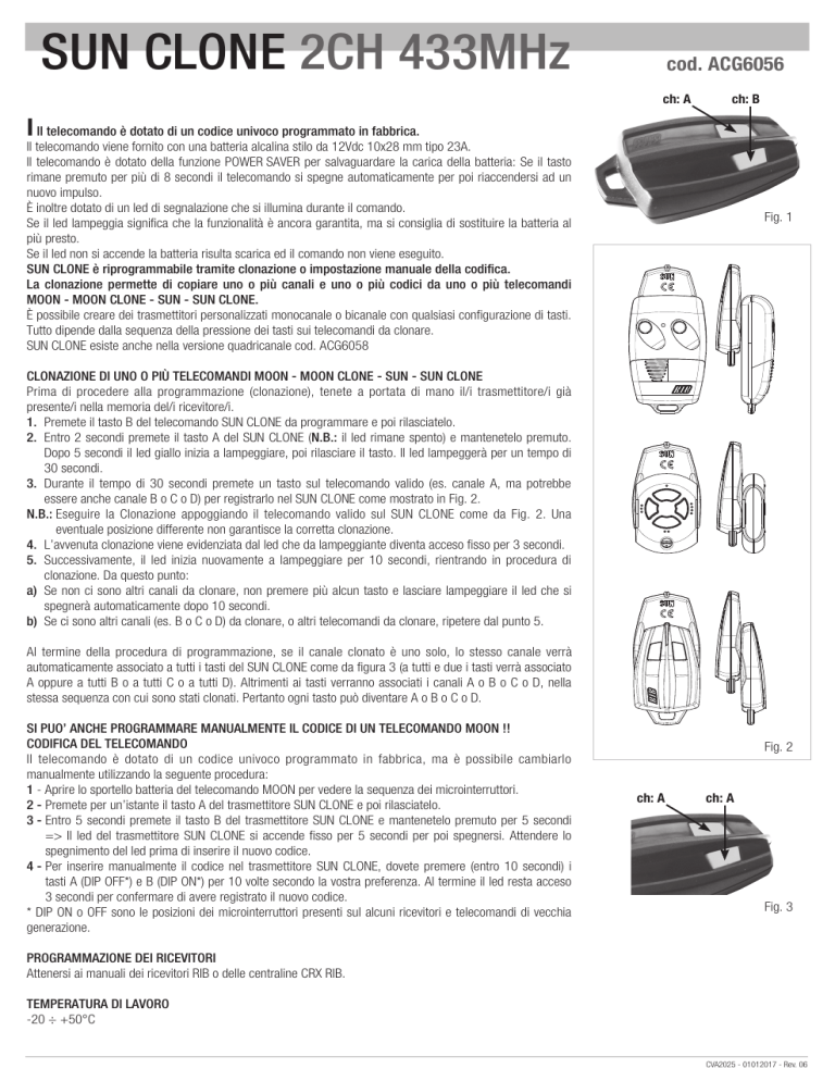 Sun Clone 2ch 433mhz Manualzz