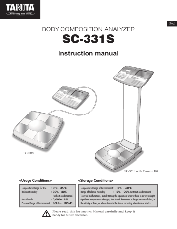 Tanita SC-331S Body Composition Analyzer For Sale