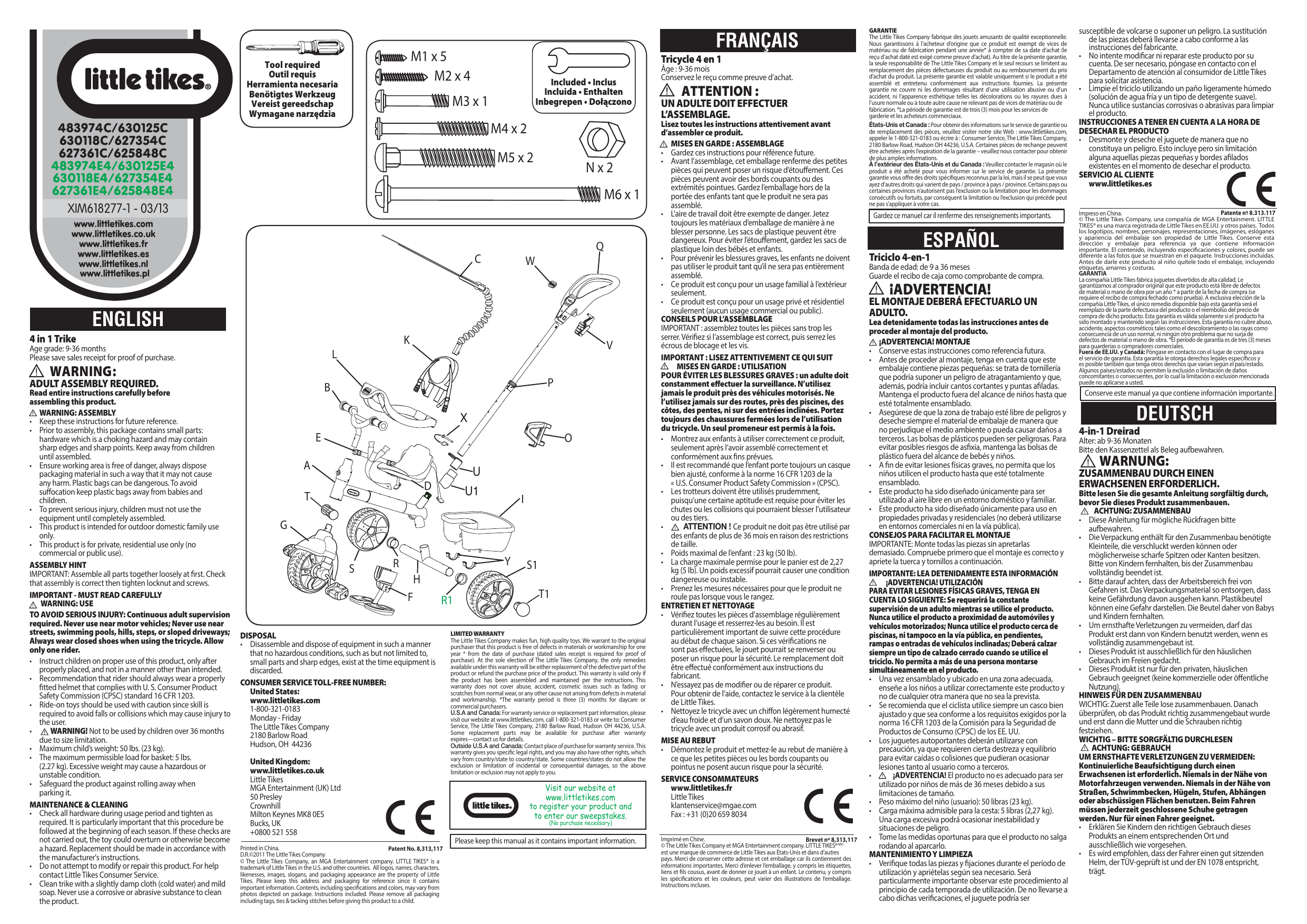 retort Beweren plug Little Tikes 630125E4, 4-in-1 Trike Handleiding | Manualzz