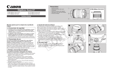 Canon Ef 75 300mm F 4 5 6 Ii Manual De Usuario Manualzz