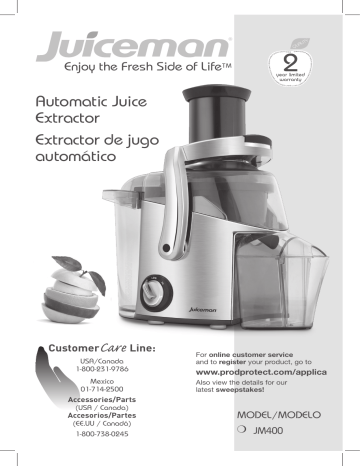 Automatic Juice Extractor Extractor de jugo automático | Manualzz