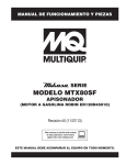 Manual de funcionamiento y piezas Apisonador Serie MTX80SF