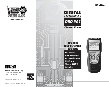 INNOVA 3140e OBD2&1 ScanTool Kit Owner Manual | Manualzz