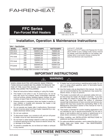 Fahrenheat 2 000 Watt Small Room Wall Heater Instructions Assembly Manualzz - Fahrenheat Wall Heater Installation Manual Fahrenheat 2 000 Watt Small Room Wall Heater Instructions Assembly Manualzz - Fahrenheat Wall Heater Installation Manual