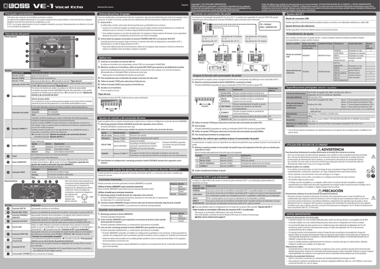 Boss Ve 1 Owner S Manual Manualzz