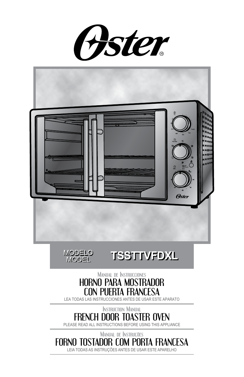  Oster TSSTTVFDXL Manual French Door Oven, Stainless