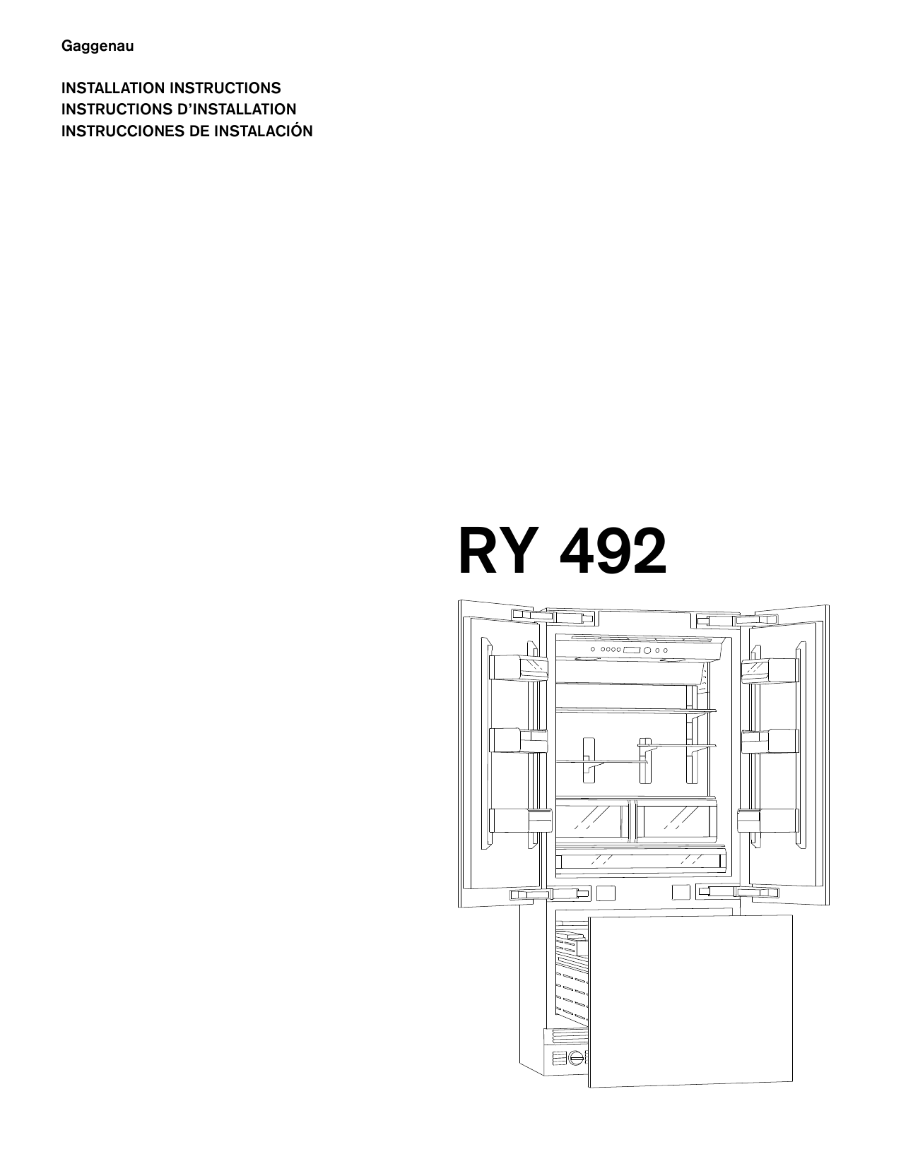 Gaggenau RY 492 Installation Instructions Manual Manualzz