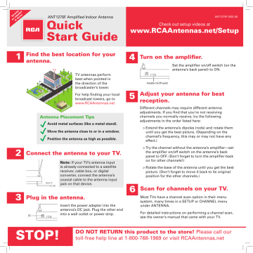 RCA ANT1275F Quick Start Guide | Manualzz