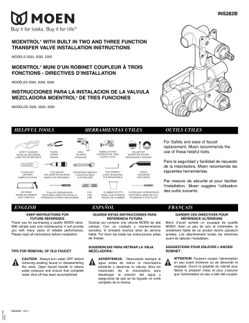 Moen 3330 Moentrol® 1/2 in. CC Transfer Valve Installation manual ...