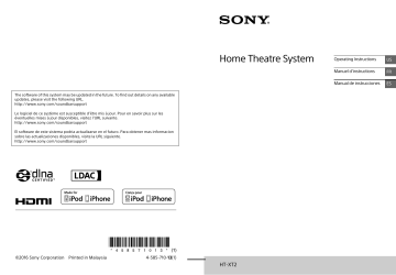 Using the Various Functions/Settings. Sony HT-XT2 Home Theatre System, HT-XT2 | Manualzz