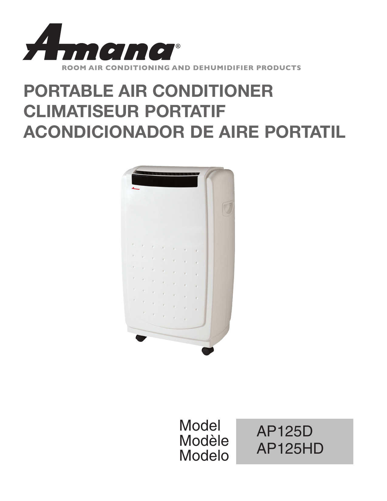 amana portable air conditioner model ap125d