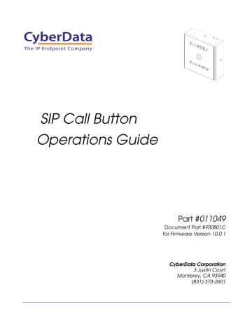 CyberData 011049 SIP Call Button Operations Guide | Manualzz