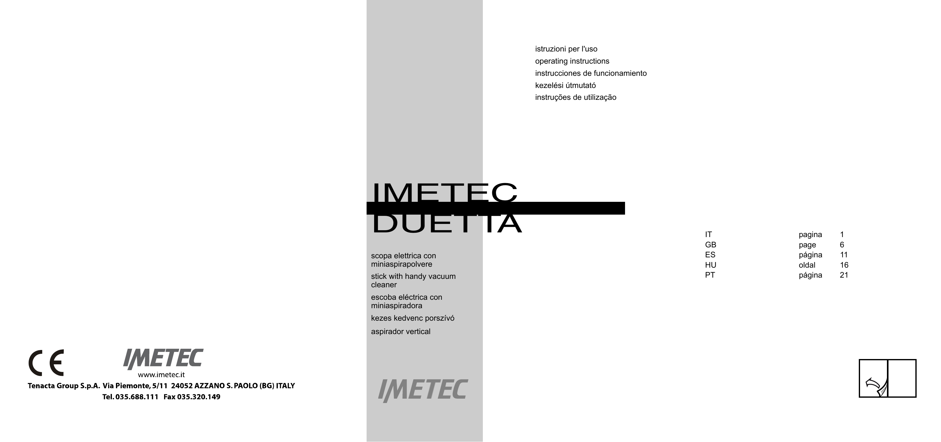 IMETEC DUETTA | Manualzz