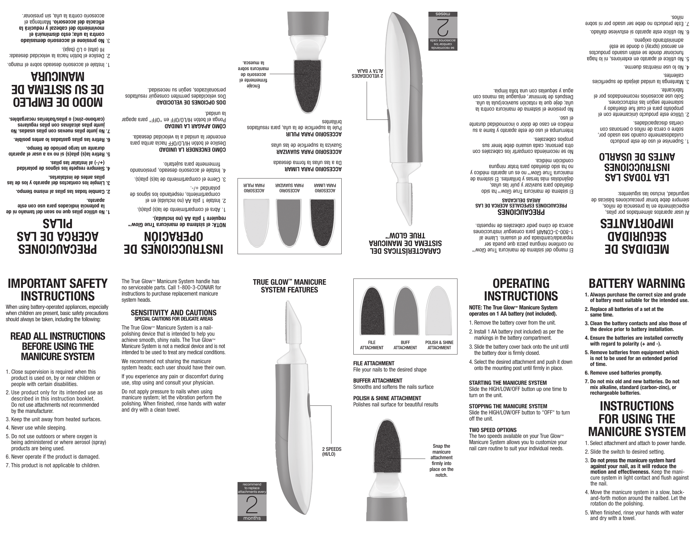 Conair MAN1 Manicure System for salon results! Instruction manual