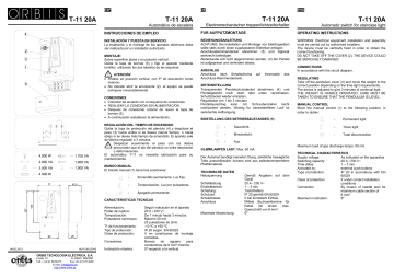 Orbis T-11 20A Owner Manual | Manualzz