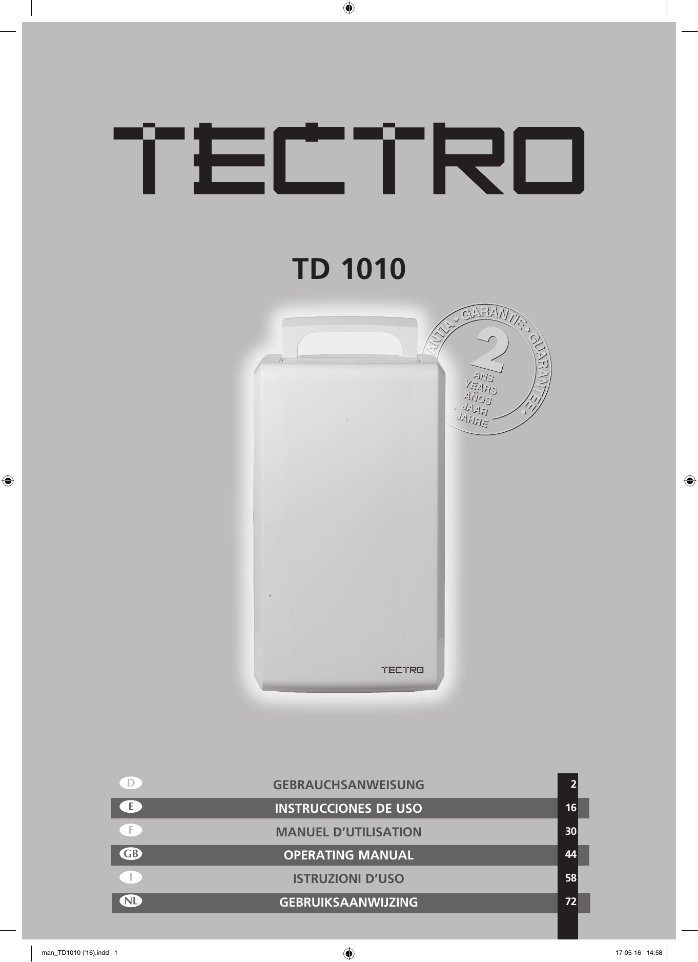 Deumidificatore Tectro TD1010 10 litri 