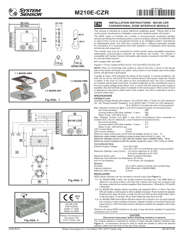 System Sensor M210E-CZR Installation instructions | Manualzz