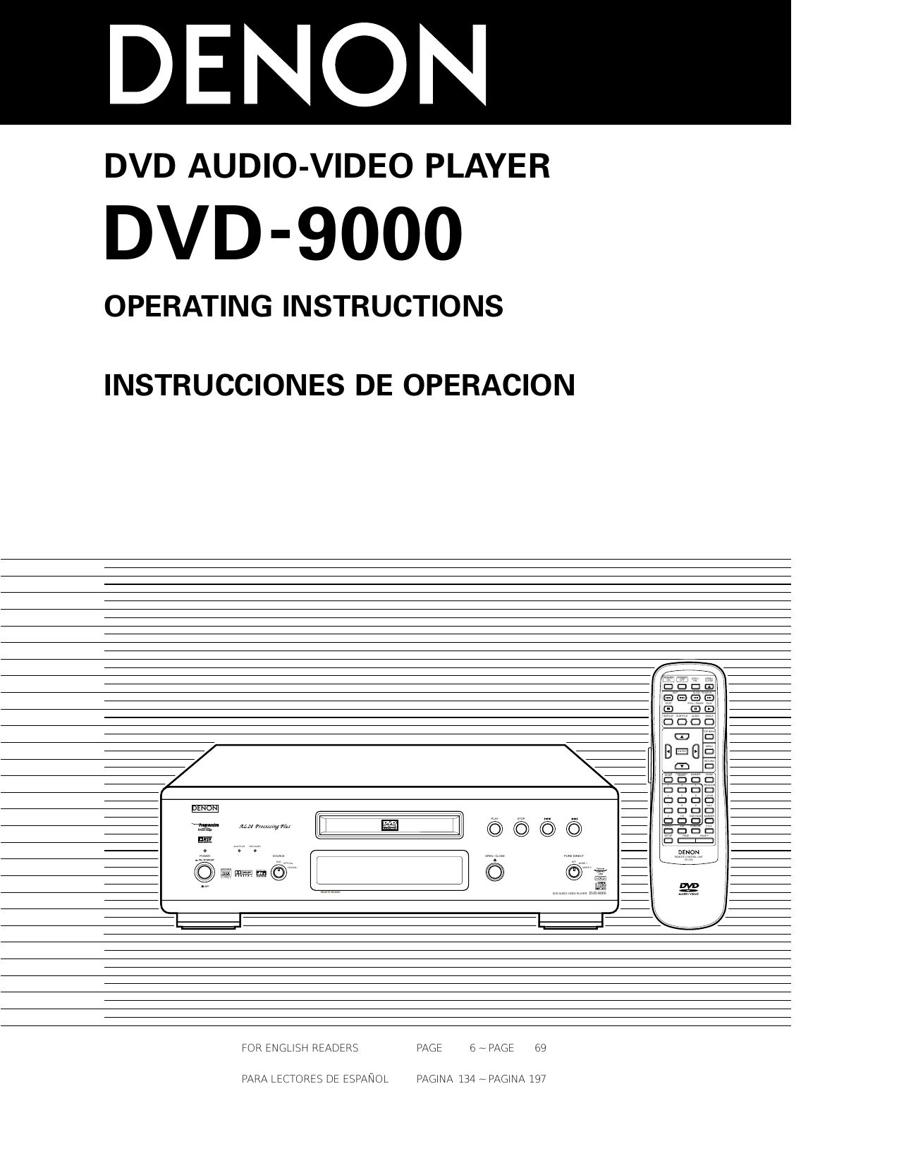 Denon DVD9000 Operating instructions Manualzz