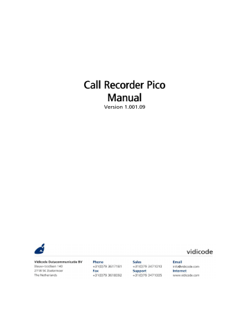 Call Recorder Call Recorder Pico Manual | Manualzz