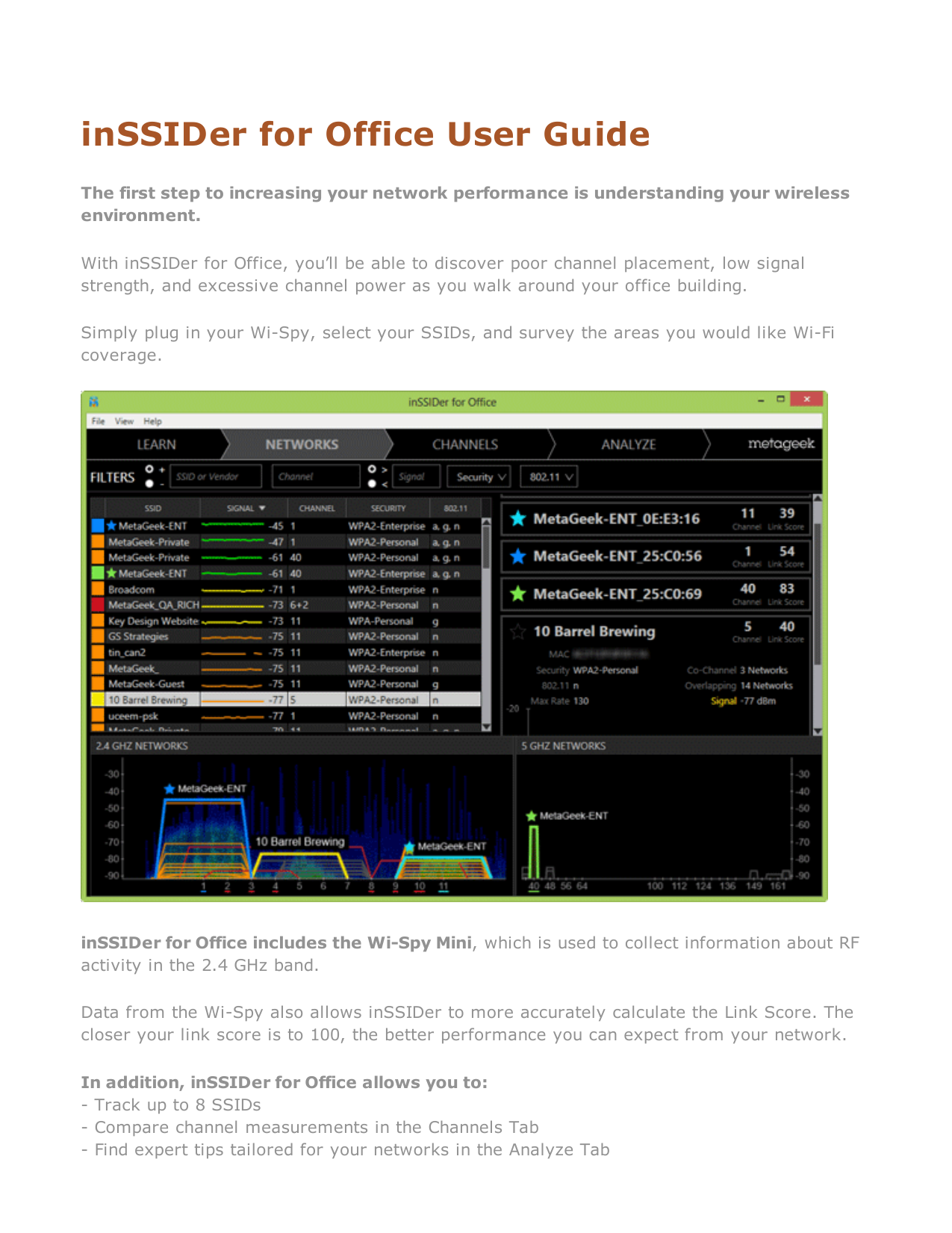 how to enable wi-spy mini in inssider office