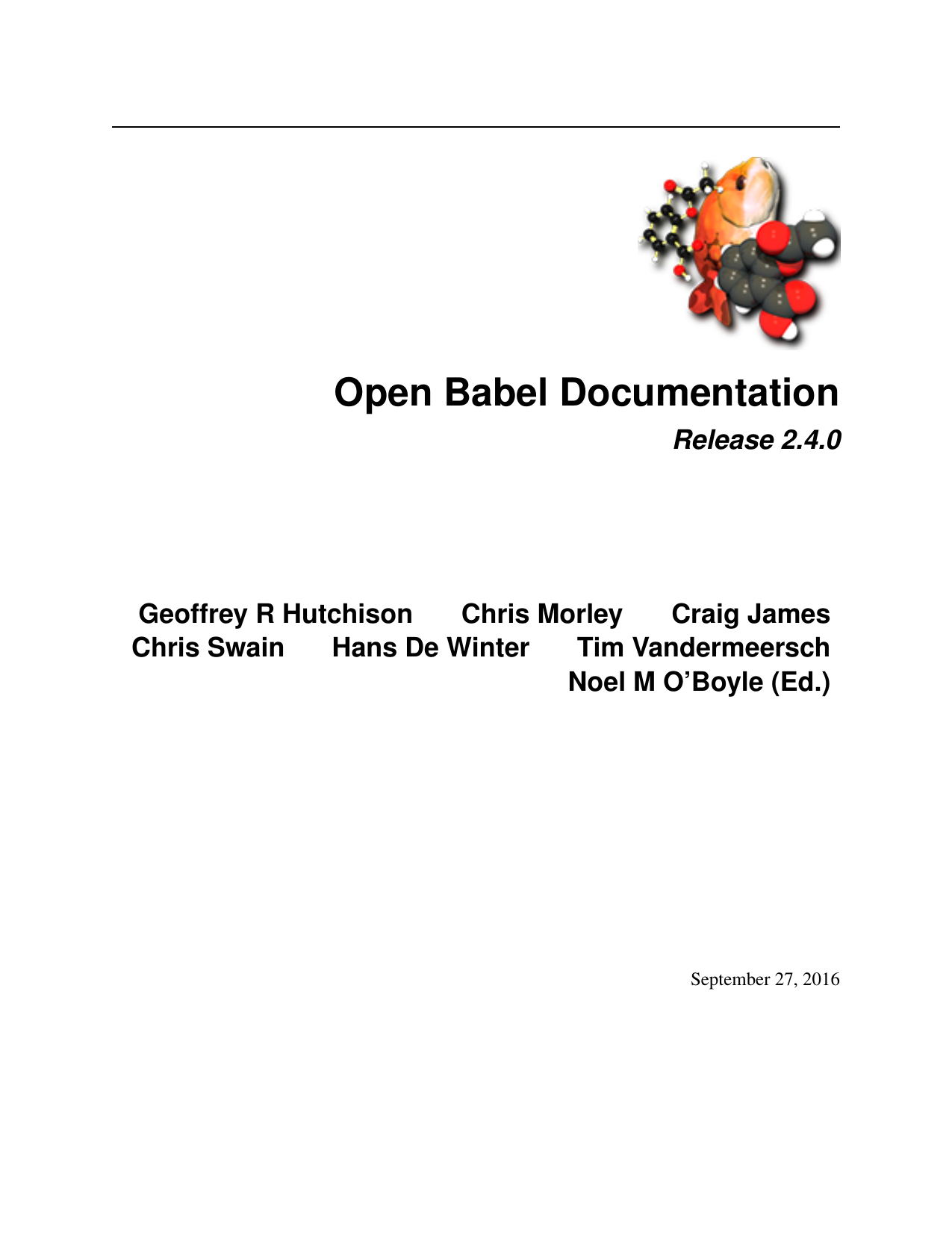 Open Babel Documentation Manualzz