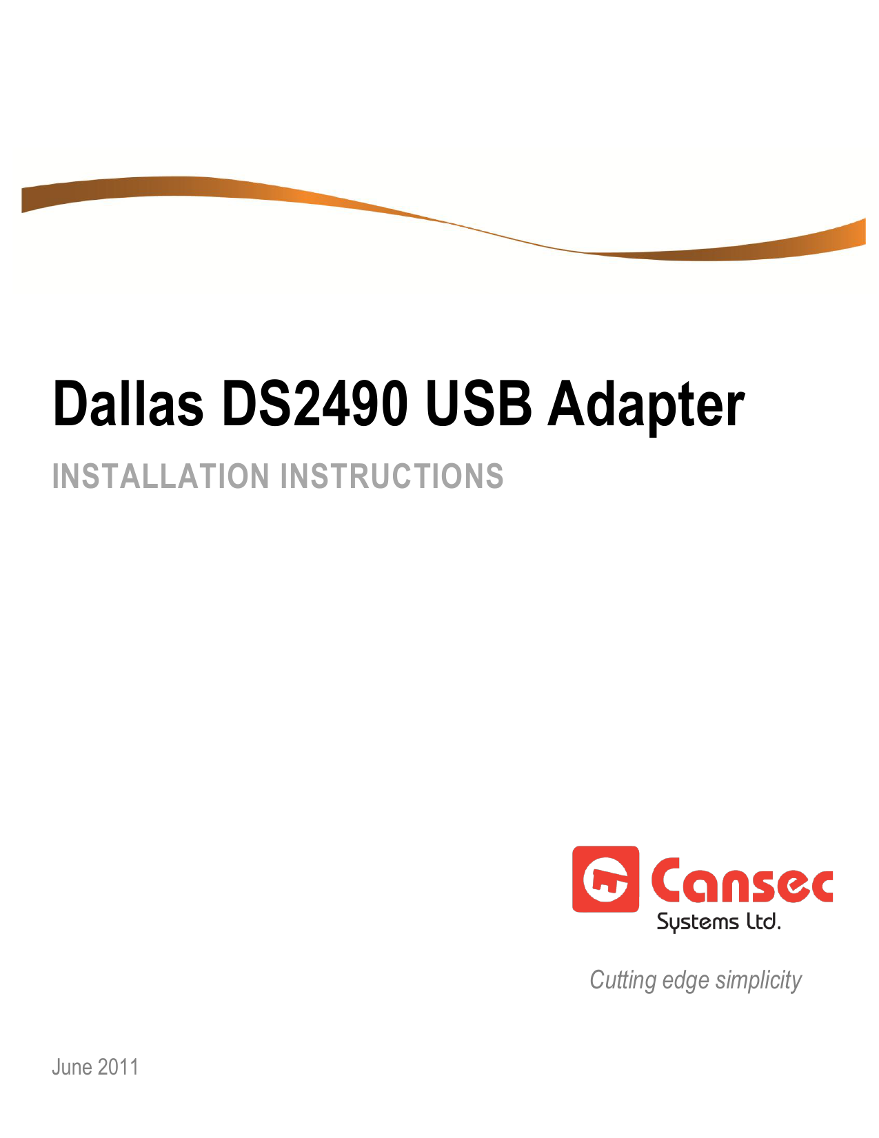 Dallas DS2490 USB Adapter | Manualzz