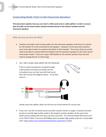 Connecting Study Tutor To The Classroom Speakers Manualzz