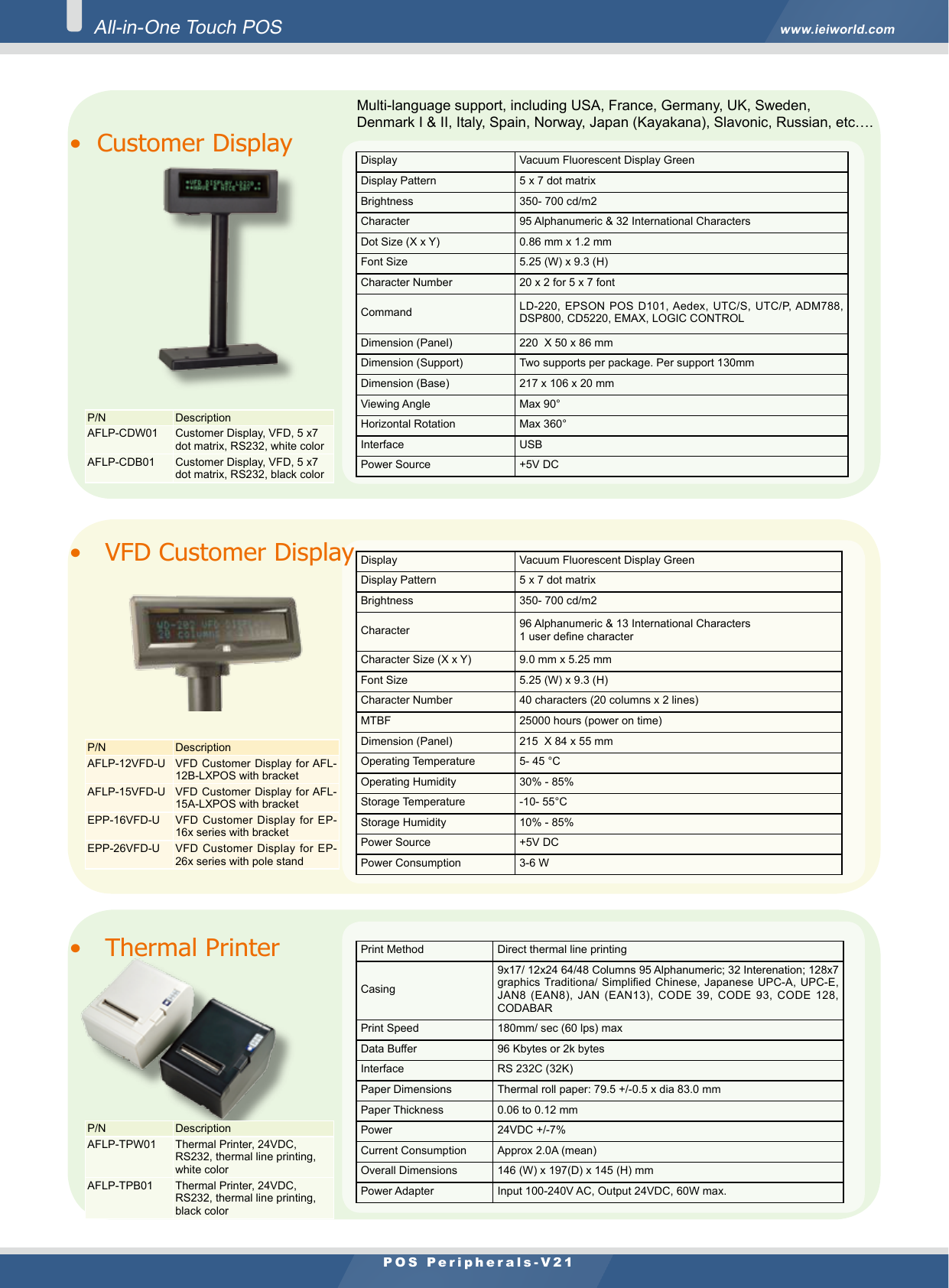 Customer Display • Thermal Printer 