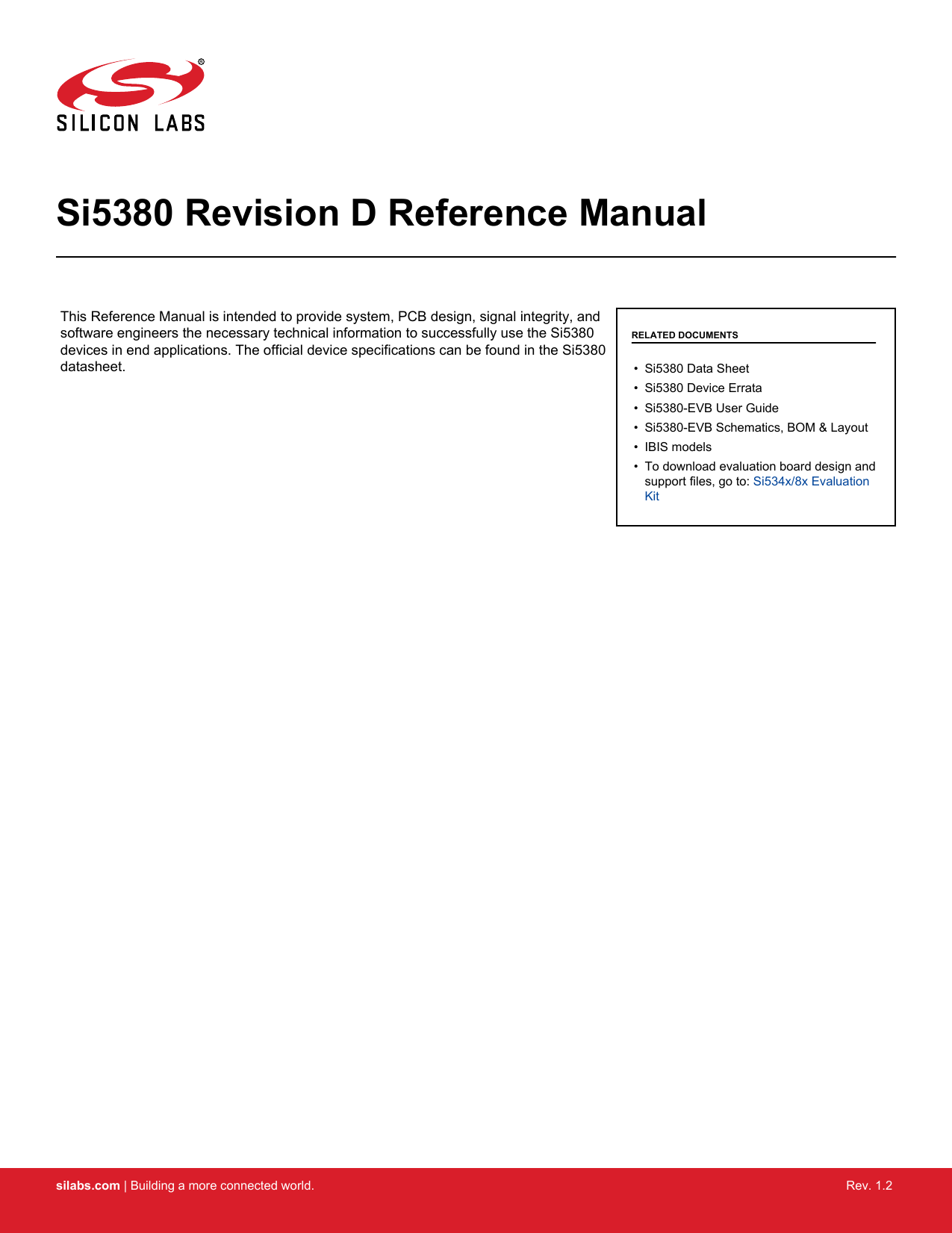 Si5380 Revision D Reference Manual Manualzz