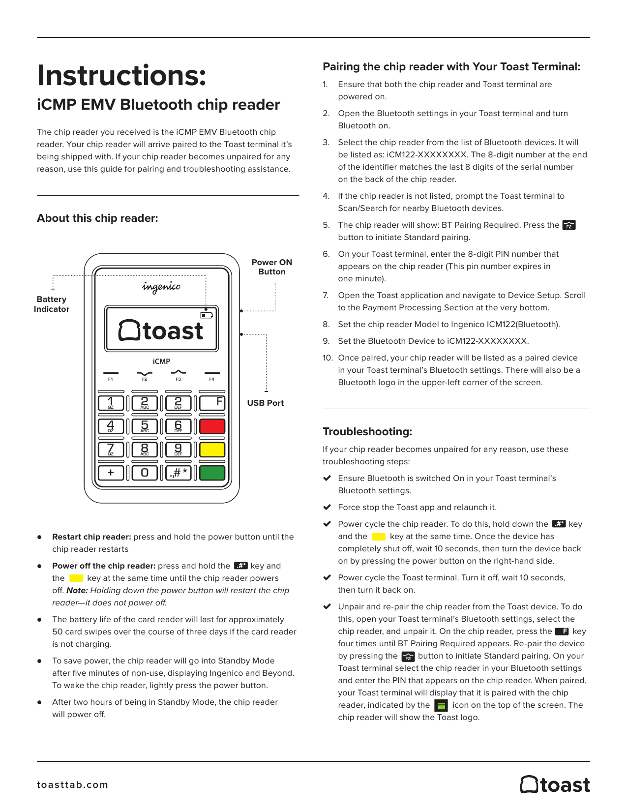 icmp bluetooth credit card reader