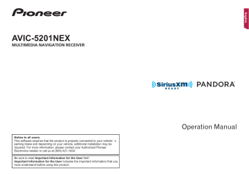 Pioneer AVIC 5201 NEX Operation Manual | Manualzz