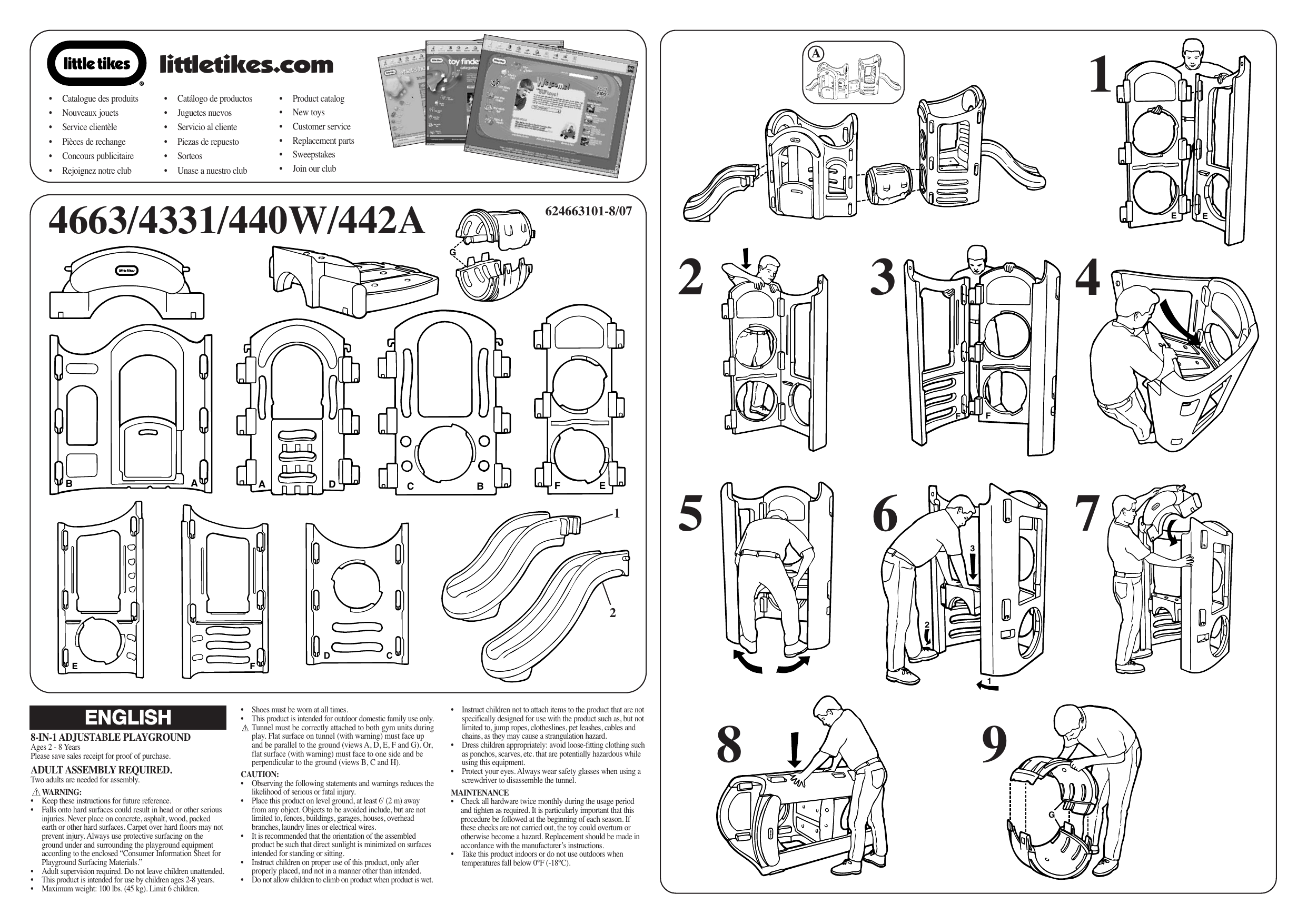 4663 8 In 1 Playground Euro Manualzz