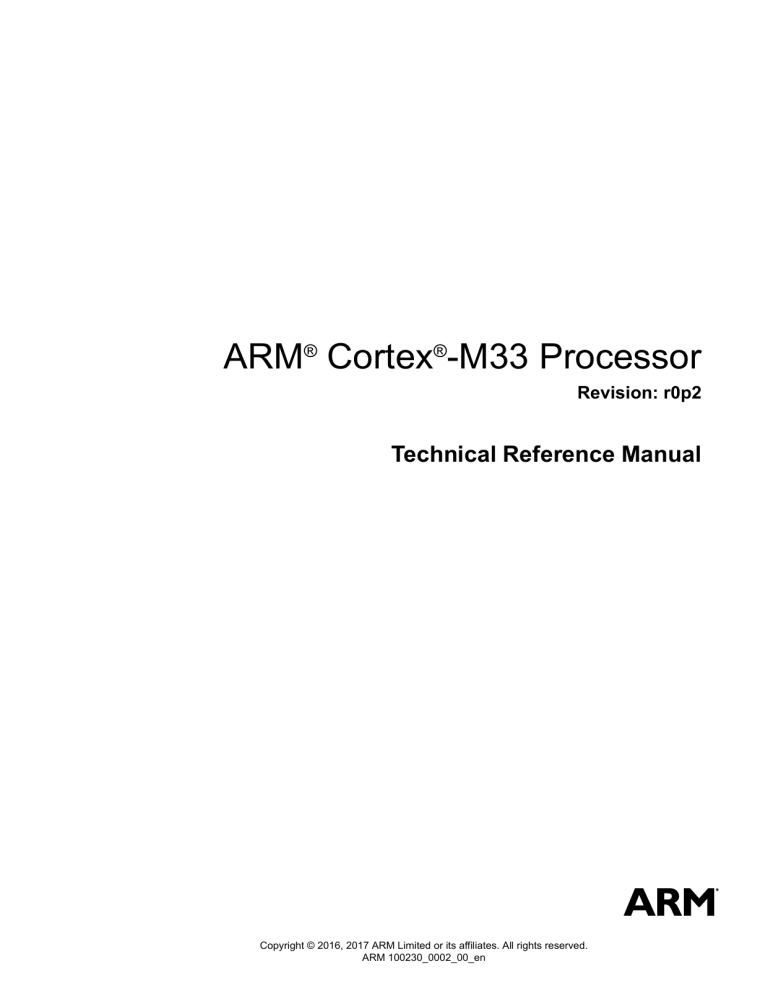 Arm Cortex M33 Processor Technical Manualzz