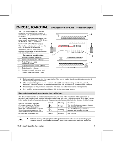 UNITRONICS I/O EXPANSION MODULE IO-RO16-L 16RELAY OUTS