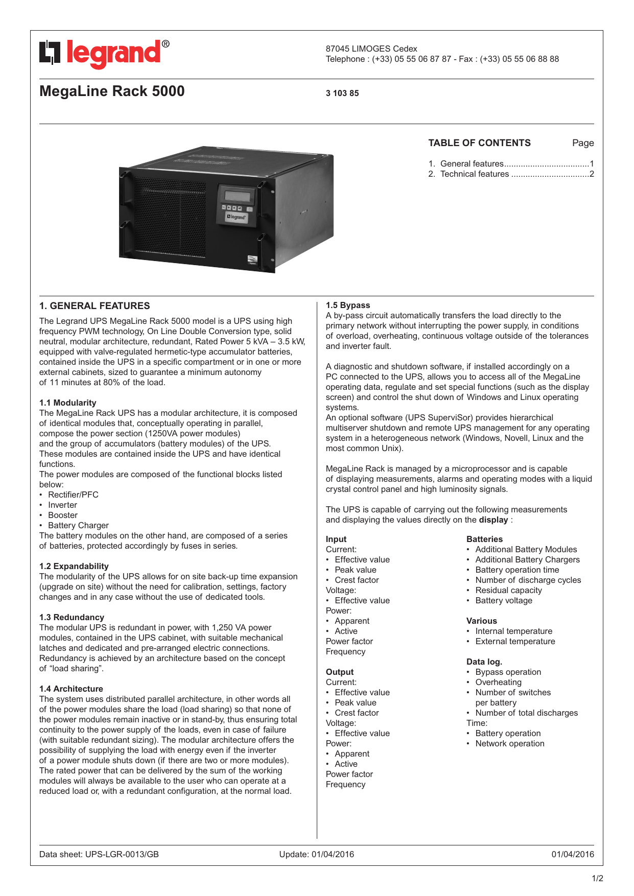 Megaline Rack 5000 Manualzz