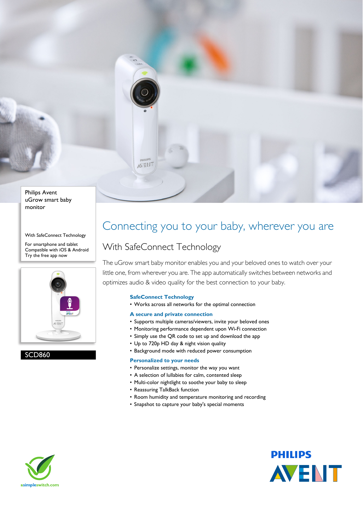 Scd860 01 Philips Ugrow Smart Baby Monitor Manualzz