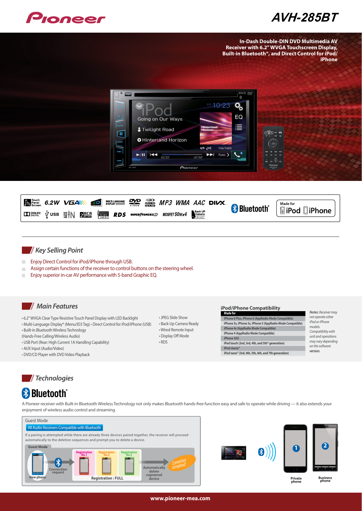 Avh 285bt Pioneer Gulf Manualzz