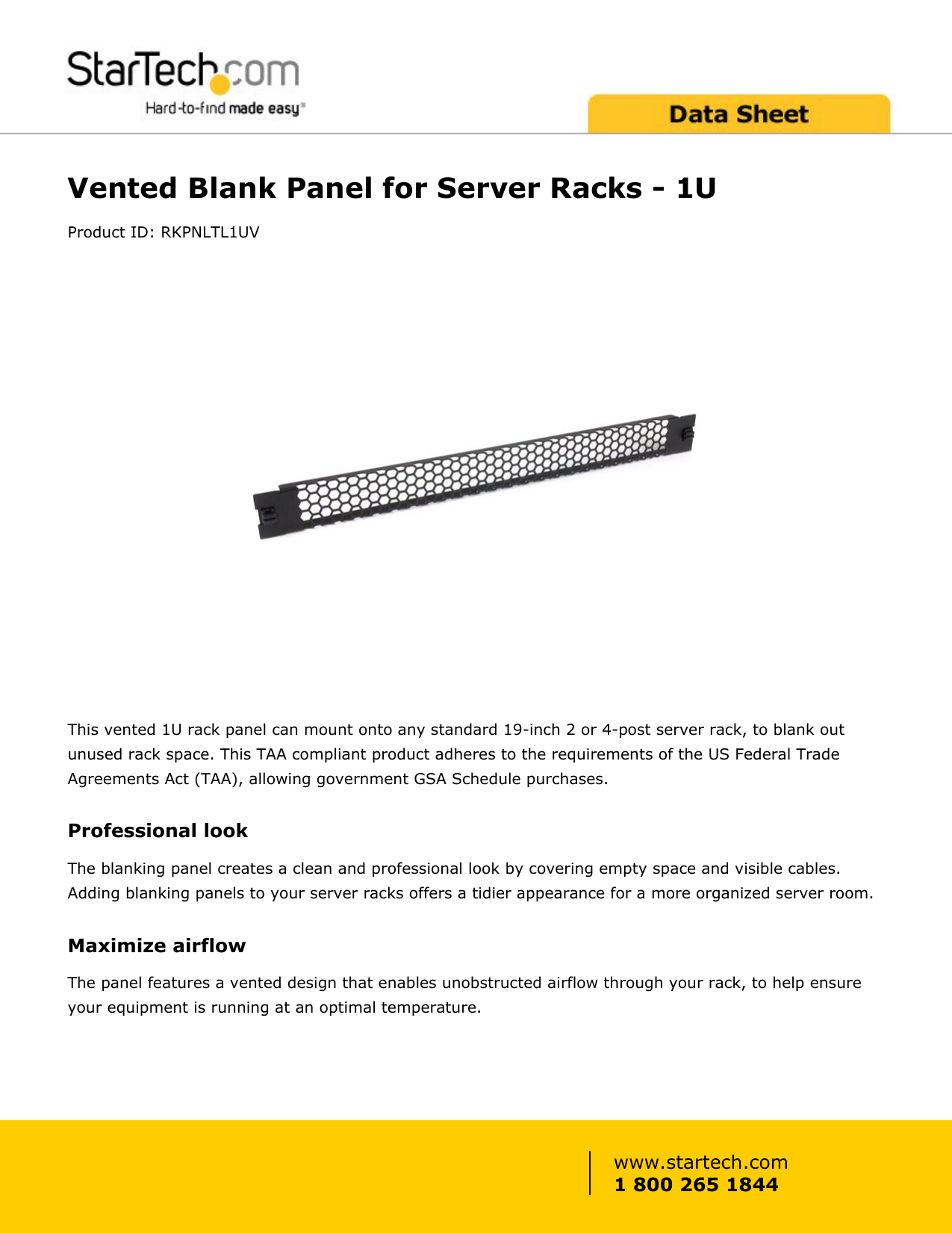 Vented Blank Panel For Server Racks 1u Manualzz Com