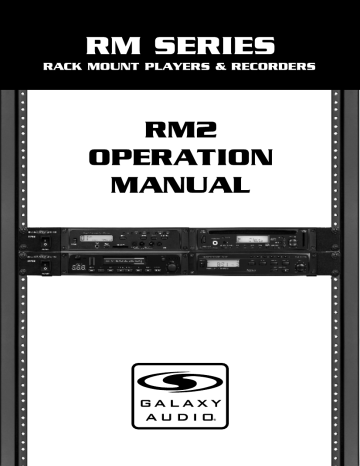 Galaxy Audio RM-CDMV Operation Manual | Manualzz