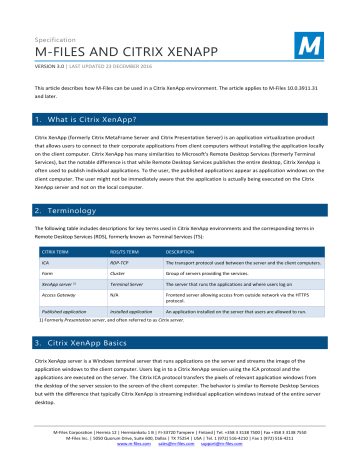 M Files And Citrix Xenapp M Manualzz