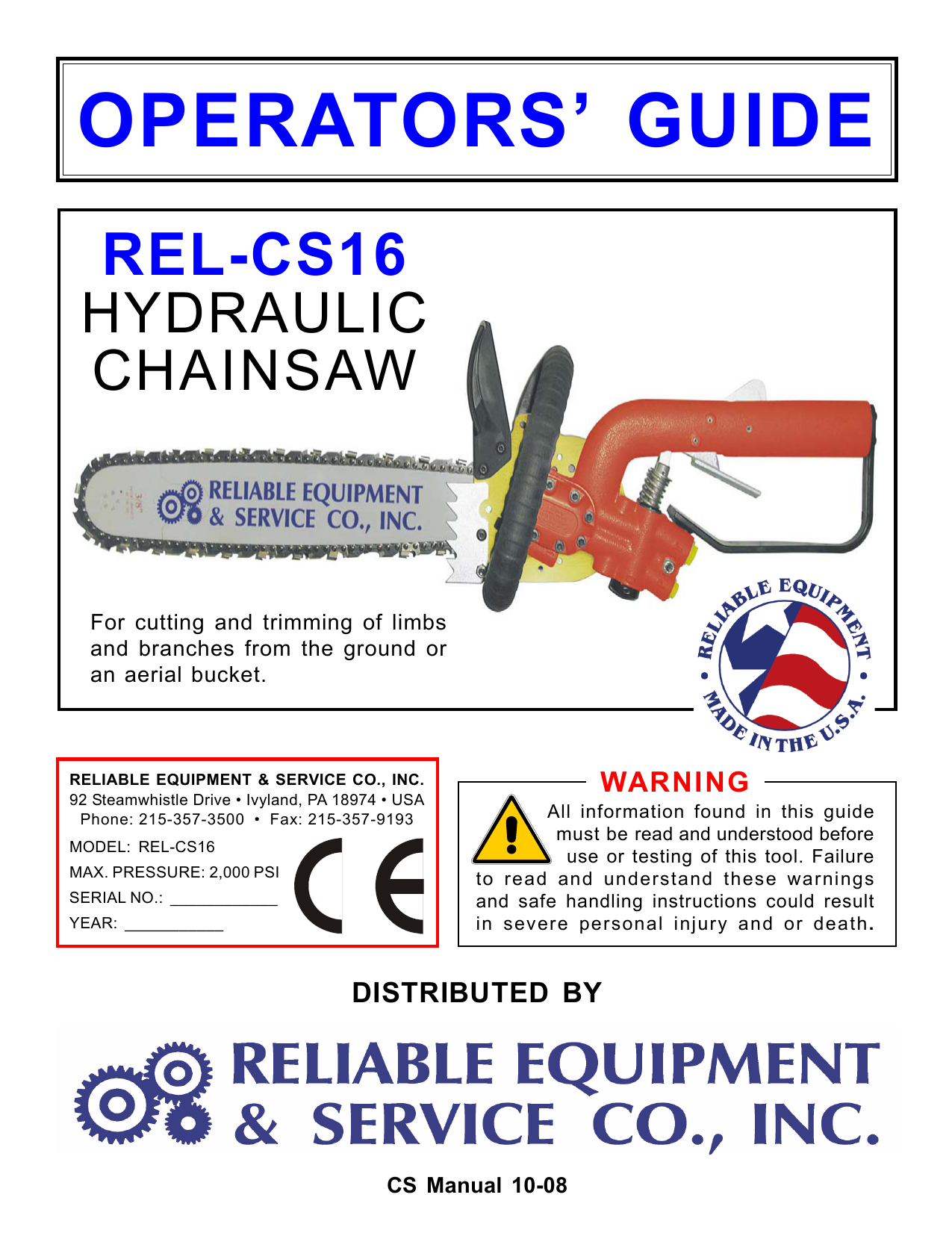 RELCS16 Manual Reliable Equipment Manualzz